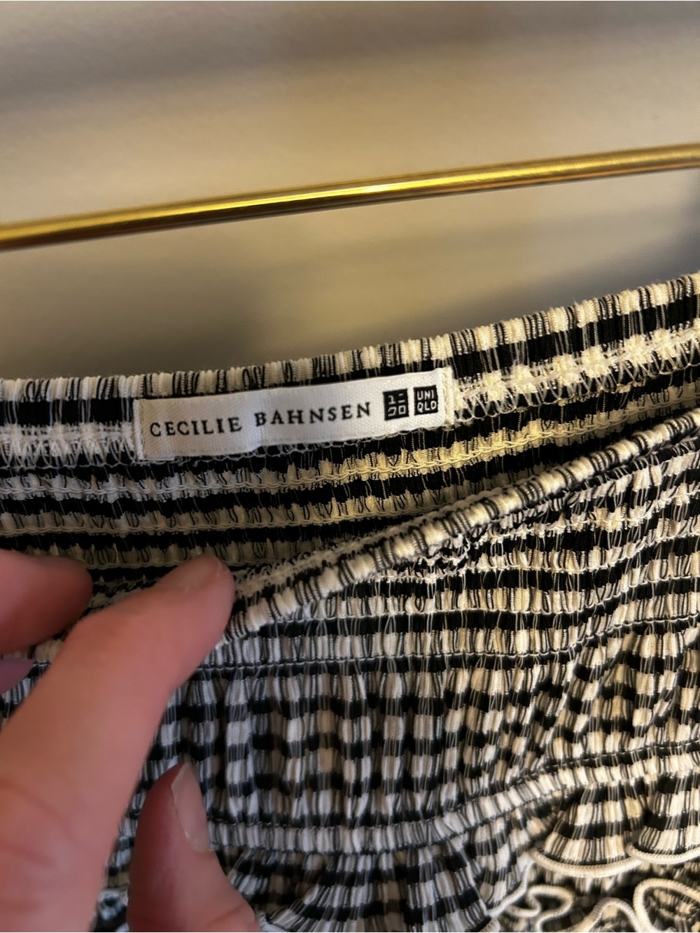 Cecilie Bahnsen Uniqlo gingham shirring skirt featuring tiered ruffle detail - Picture 2 of 4